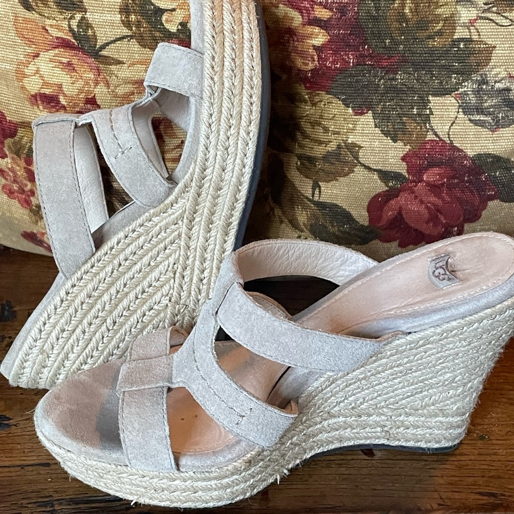UGG tan suede wedges. 8.5
